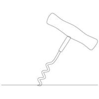 Corkscrew Continuous Line Drawing vector