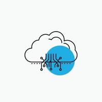 cloud. computing. data. hosting. network Line Icon vector