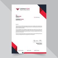 Modern Corporate letterhead template with red and black color vector