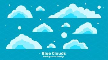 Blue Cloud Bundle With Different Position And Color vector
