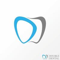 simple y única letra o palabra dd fuente manuscrita con dientes imagen dental icono gráfico diseño de logotipo concepto abstracto vector stock. se puede utilizar como símbolo relacionado con el diente o la naturaleza