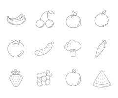 Food line icons vector