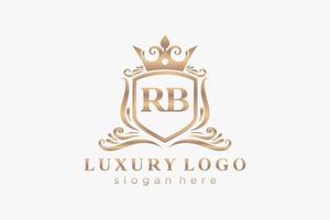 plantilla de logotipo de lujo real de letra rb inicial en arte vectorial para restaurante, realeza, boutique, cafetería, hotel, heráldica, joyería, moda y otras ilustraciones vectoriales. vector