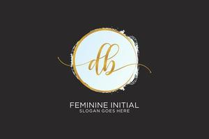 Initial DB handwriting logo with circle template vector signature, wedding, fashion, floral and botanical with creative template.