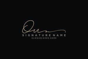 Initial OU Letter Signature Logo Template elegant design logo Sign Symbol template vector icon