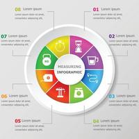 Infographic design template with measuring icons vector