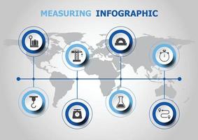 Infographic design with measuring icons vector