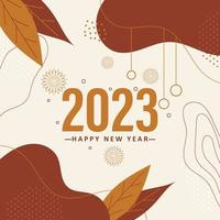 Flat Happy new year 2023 boho design