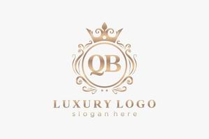 Initial QB Letter Royal Luxury Logo template in vector art for Restaurant, Royalty, Boutique, Cafe, Hotel, Heraldic, Jewelry, Fashion and other vector illustration.