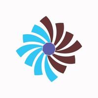 rotate flower abstract isolated flat design vector