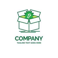 upload. performance. productivity. progress. work Flat Business Logo template. Creative Green Brand Name Design. vector