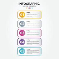 Professional 5 options Vertical Infographic with icon 5 options processes vector