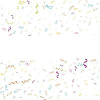 Vector abstract White Background with many falling tiny colorful confetti pieces and ribbon. Carnival. Christmas or New Year decoration colorful party pennants for birthday. festival