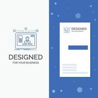 Business Logo for interface. website. user. layout. design. Vertical Blue Business .Visiting Card template vector