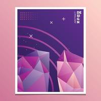 Abstract composition. A4 brochure cover design. Title sheet model. Polygonal space icon. Vector front page font. Ad banner form texture