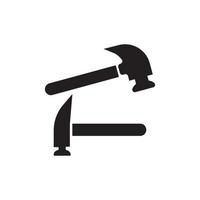 Hammer icon logo, vector design