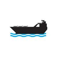 logotipo de icono de barco, ilustración de diseño vectorial vector