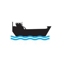 logotipo de icono de barco, ilustración de diseño vectorial vector