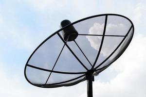 Satellite dish over sky