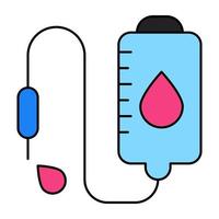 Conceptual flat design icon of iv drip vector