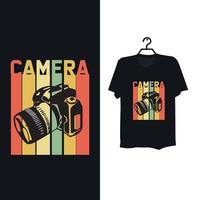 Camera t shirt template design. vector