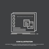 Window. Mac. operational. os. program Icon. Line vector symbol for UI and UX. website or mobile application