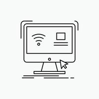 Control. computer. monitor. remote. smart Line Icon. Vector isolated illustration