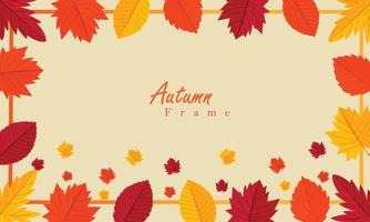 Colourful Autumn Frame Background Vector