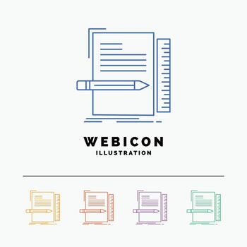Code. coding. file. programming. script 5 Color Line Web Icon Template isolated on white. Vector illustration
