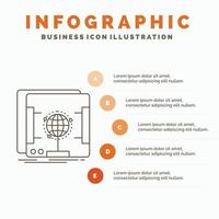 3d. dimensional. holographic. scan. scanner Infographics Template for Website and Presentation. Line Gray icon with Orange infographic style vector illustration