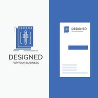 logotipo de empresa para código. editar. editor. idioma. programa. plantilla de tarjeta de visita de negocio azul vertical. vector