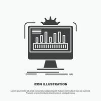 dashboard. admin. monitor. monitoring. processing Icon. glyph vector gray symbol for UI and UX. website or mobile application