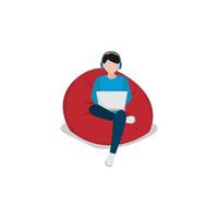 the concept of working remotely vector designs