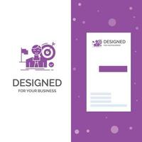 Business Logo for business. goal. hit. market. success. Vertical Purple Business .Visiting Card template. Creative background vector illustration