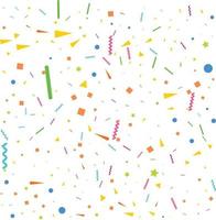 Vector abstract White Background with many falling tiny colorful confetti pieces and ribbon. Carnival. Christmas or New Year decoration colorful party pennants for birthday. festival