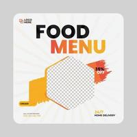 Restaurant food menu poster for online promotion vector