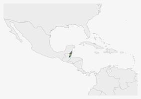 Belize map highlighted in Belize flag colors vector
