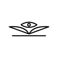 Open book line icon illustration with eye. icon illustration related to seeing, reading. Simple vector design editable.