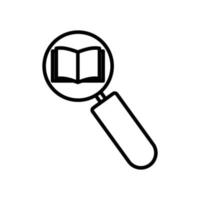 Open book in search line icon illustration. icon illustration related to search. Simple vector design editable.