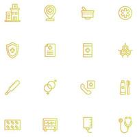 healthcare icon set with gradient color vector