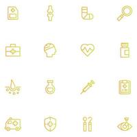 healthcare outline gradient set of icons for web and applications vector