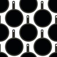 Seamless pattern with frying pans vector