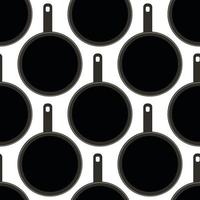 Seamless pattern with frying pans vector