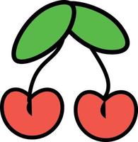 Simple cherry icon on a white background . Vector illustration