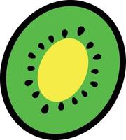 Fruit kiwi in section vector simple icon.