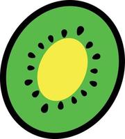 kiwi de fruta en el icono simple del vector de sección.