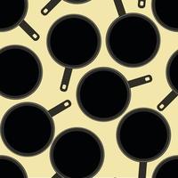 Seamless pattern with frying pans vector