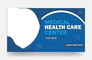 medical thumbnail design banner cover post healthcare video thumbnail template vector