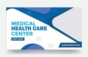 miniatura de atención médica médica y plantilla de portada de banner web vector