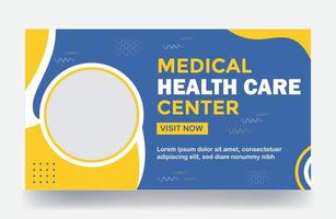 miniatura de atención médica médica y plantilla de portada de publicación de redes sociales de banner web vector